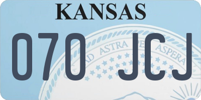 KS license plate 070JCJ