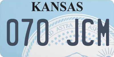 KS license plate 070JCM