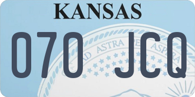 KS license plate 070JCQ
