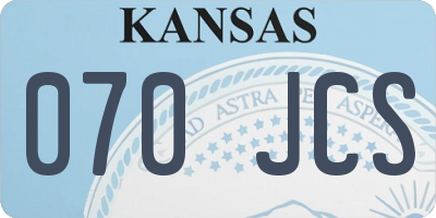 KS license plate 070JCS