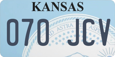 KS license plate 070JCV