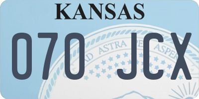 KS license plate 070JCX