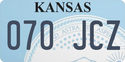 KS license plate 070JCZ