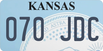 KS license plate 070JDC