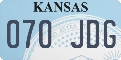KS license plate 070JDG