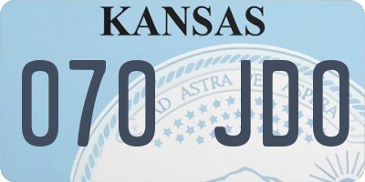 KS license plate 070JDO