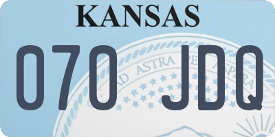 KS license plate 070JDQ