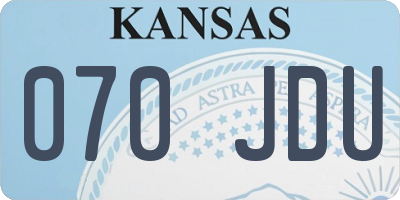 KS license plate 070JDU