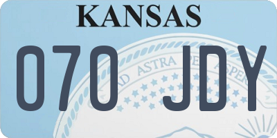 KS license plate 070JDY