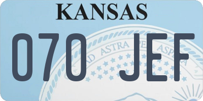 KS license plate 070JEF