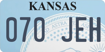 KS license plate 070JEH