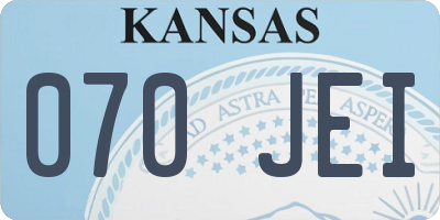 KS license plate 070JEI