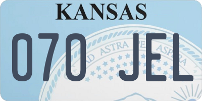 KS license plate 070JEL