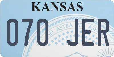 KS license plate 070JER