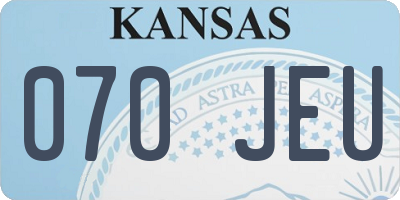 KS license plate 070JEU