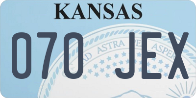 KS license plate 070JEX