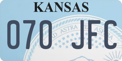 KS license plate 070JFC