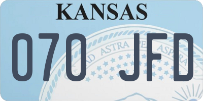 KS license plate 070JFD