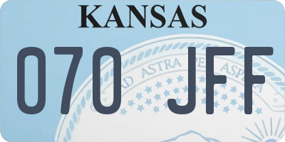 KS license plate 070JFF