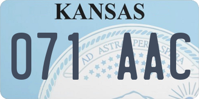 KS license plate 071AAC