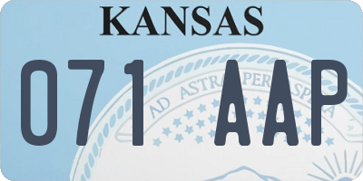 KS license plate 071AAP