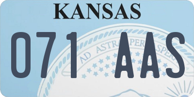 KS license plate 071AAS