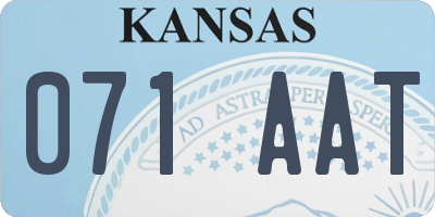 KS license plate 071AAT