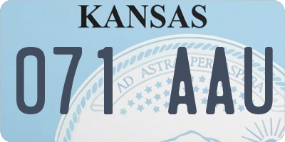 KS license plate 071AAU