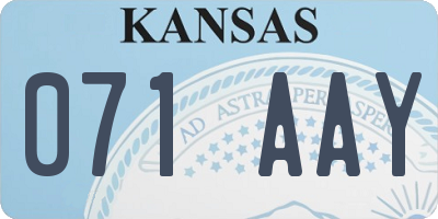 KS license plate 071AAY