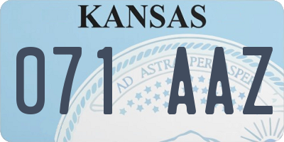 KS license plate 071AAZ