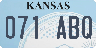 KS license plate 071ABQ