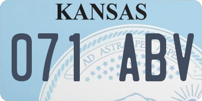 KS license plate 071ABV