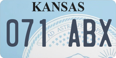 KS license plate 071ABX