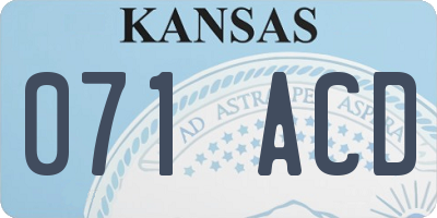 KS license plate 071ACD