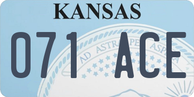 KS license plate 071ACE