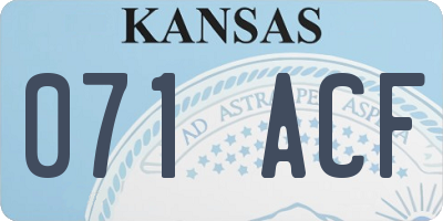 KS license plate 071ACF