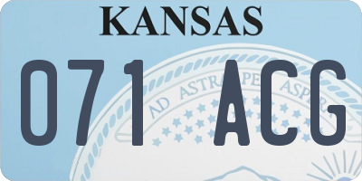 KS license plate 071ACG
