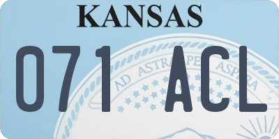 KS license plate 071ACL