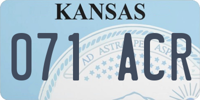 KS license plate 071ACR