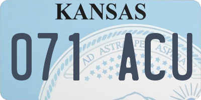 KS license plate 071ACU
