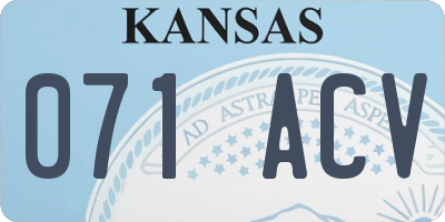 KS license plate 071ACV
