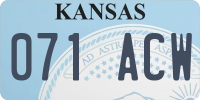 KS license plate 071ACW