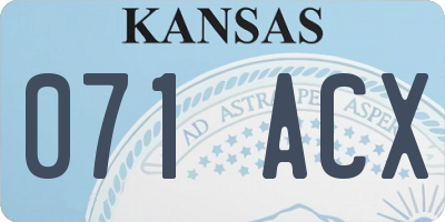 KS license plate 071ACX