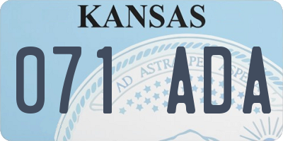 KS license plate 071ADA