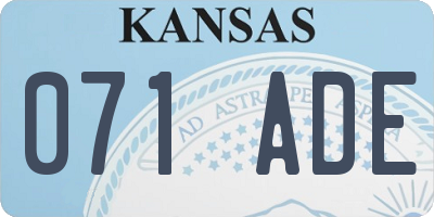 KS license plate 071ADE
