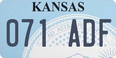 KS license plate 071ADF