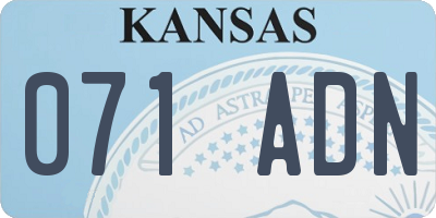 KS license plate 071ADN