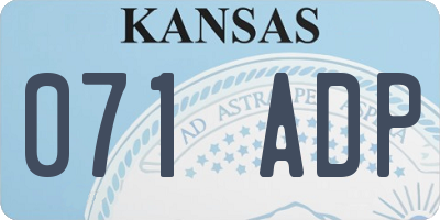 KS license plate 071ADP