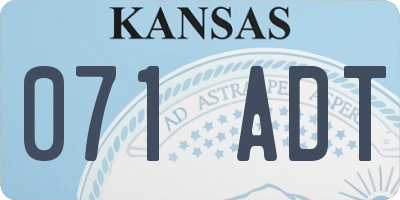 KS license plate 071ADT
