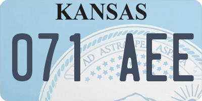 KS license plate 071AEE